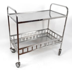 L.A. INOX ITALIAN CHROME STEEL SERVING CART