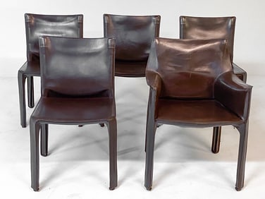 MARIO BELLINI CASSINA ITALIAN LEATHER 'CAB' CHAIRS