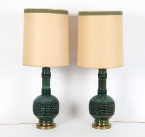 PAIR OF MID-CENTURY CERAMIC TABLE LAMPS