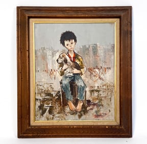 BERNARD LOCCA (1926-1997) PORTRAIT OF A BOY O/C