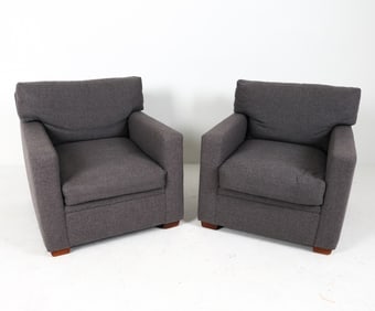 PAIR OF RALPH LAUREN WOOL CLUB CHAIRS