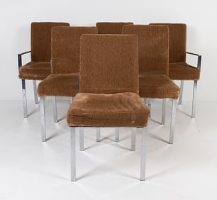 (6) DIA CHROME FLAT BAR DINING CHAIRS