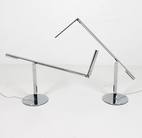 PAIR OF KONCEPT 'EQUO' CHROME DESK LAMPS