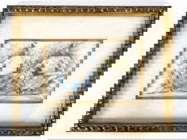 ARIEH (LEO) LUBIN (1897-1980) MIXED MEDIA DRAWING