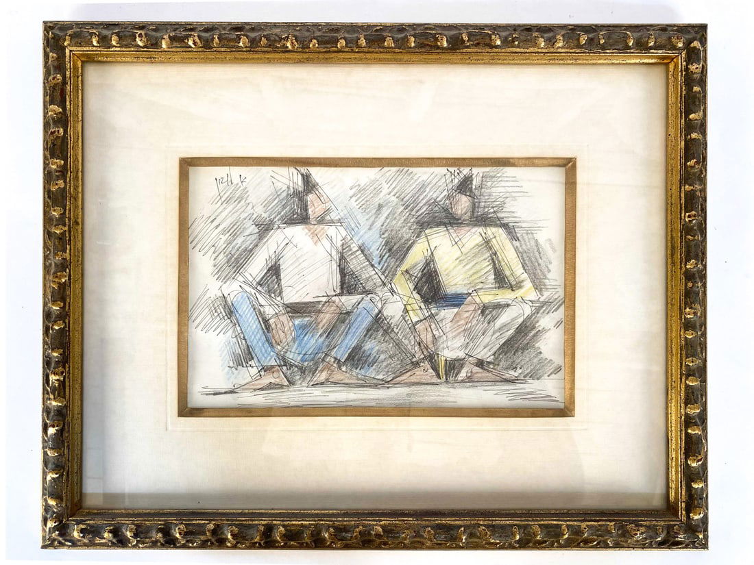 ARIEH (LEO) LUBIN (1897-1980) MIXED MEDIA DRAWING (1 of 7)