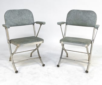 PAIR OF WARREN MCARTHUR FOLDING CHAIRS C. 1940S