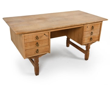 HENNING KJAERNULF DANISH OAK DESK C. 1970'S