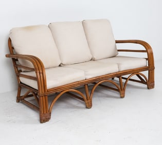 MID-CENTURY BAMBOO & RATTAN SOFA