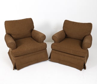 PAIR OF CONTEMPORARY SWIVEL LOUNGE CHAIRS