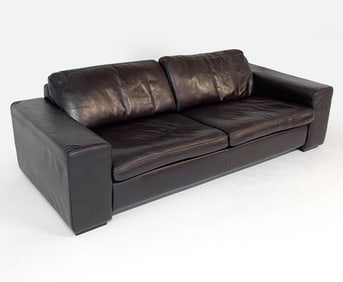 ITALIAN LEATHER NATUZZI SOFA C. 1960'S
