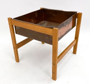 SWEDISH OAK & COPPER PLANTER C.1960'S