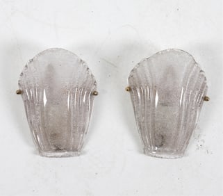 ITALIAN MURANO GLASS 'LEAVES' SCONCES