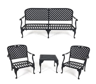 CAST ALUMINUM OUTDOOR PATIO FURNITURE SUITE