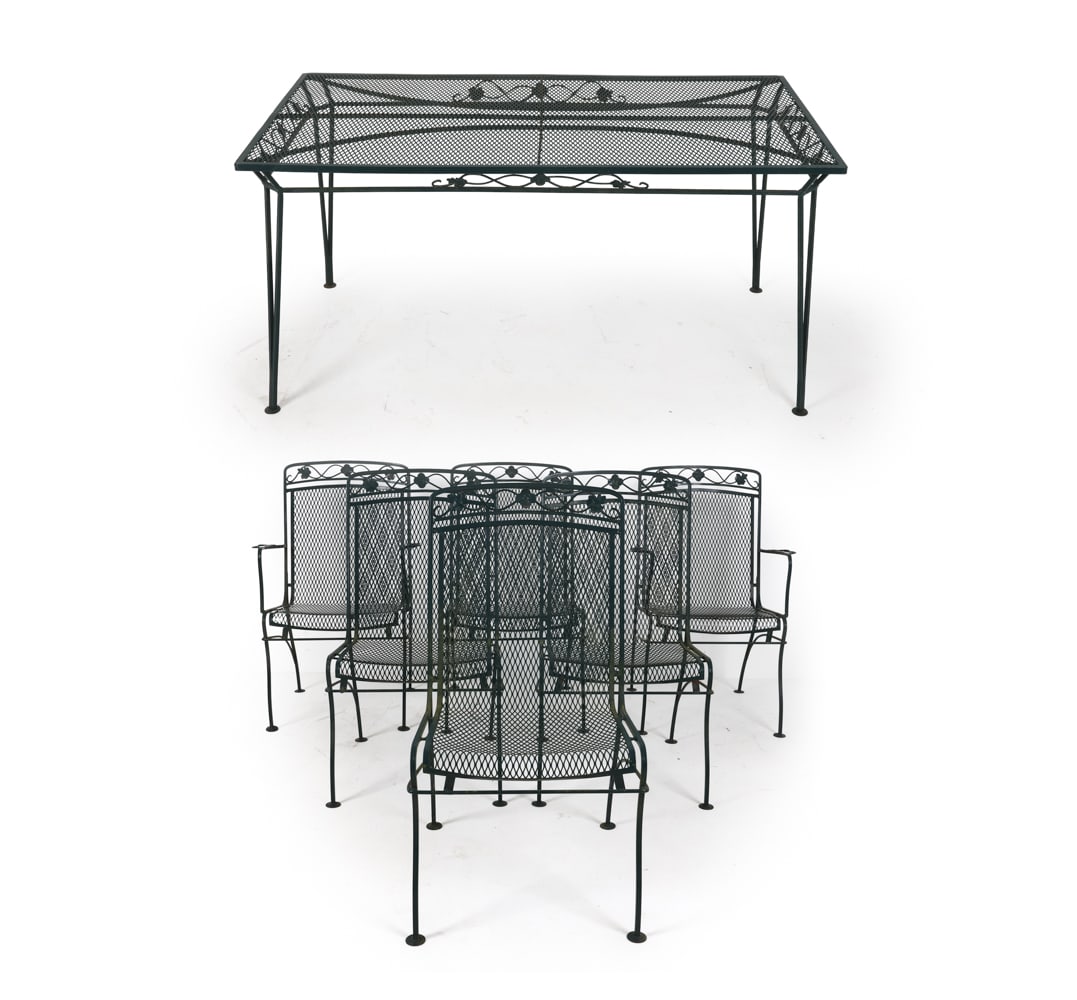 WROUGHT IRON MEADOWCRAFT PATIO TABLE W/ (6) CHAIRS (1 of 20)