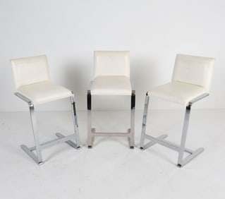 BRNO LEATHER & STEEL BAR STOOLS