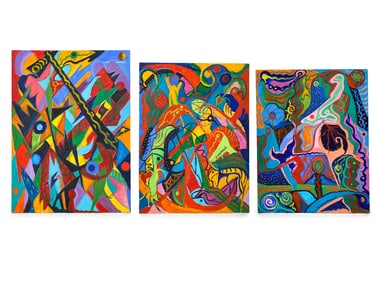 (3) CHARLES WAHRMAN (1918-2009) - ABSTRACT O/C