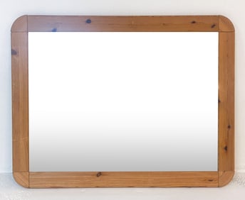 SCANDINAVIAN PINE WALL MIRROR C. 1960'S