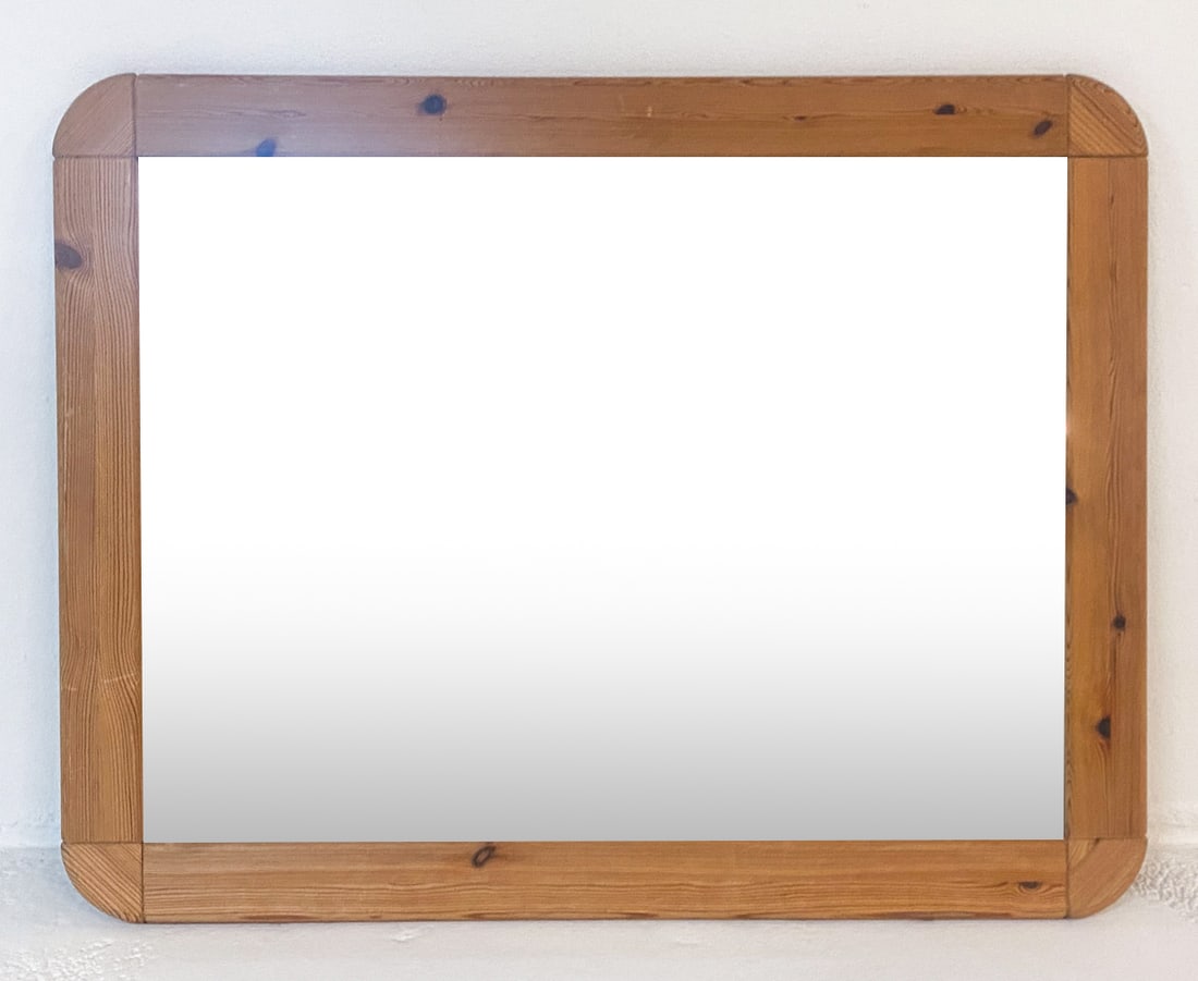 SCANDINAVIAN PINE WALL MIRROR C. 1960'S (1 of 6)