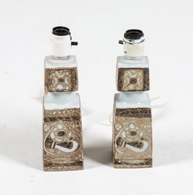 PAIR ROYAL COPENHAGEN FOR FOG & MORUP TABLE LAMPS