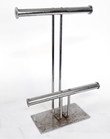 MID-CENTURY CHROME STEEL JEWELRY DISPLAY RACK