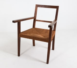 OAK & RUSH ARMCHAIR