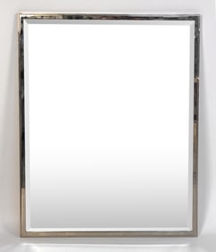 CONTEMPORARY CHROME STEEL WALL MIRROR