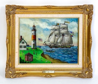 MILTON BOND, CT (1918-2010) REVERSE GLASS PAINTING
