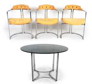 DAYSTROM CHROME TABLE & CHAIRS C. 1970'S
