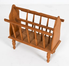 DANISH OAK MAGAZINE HOLDER C. 1970'S