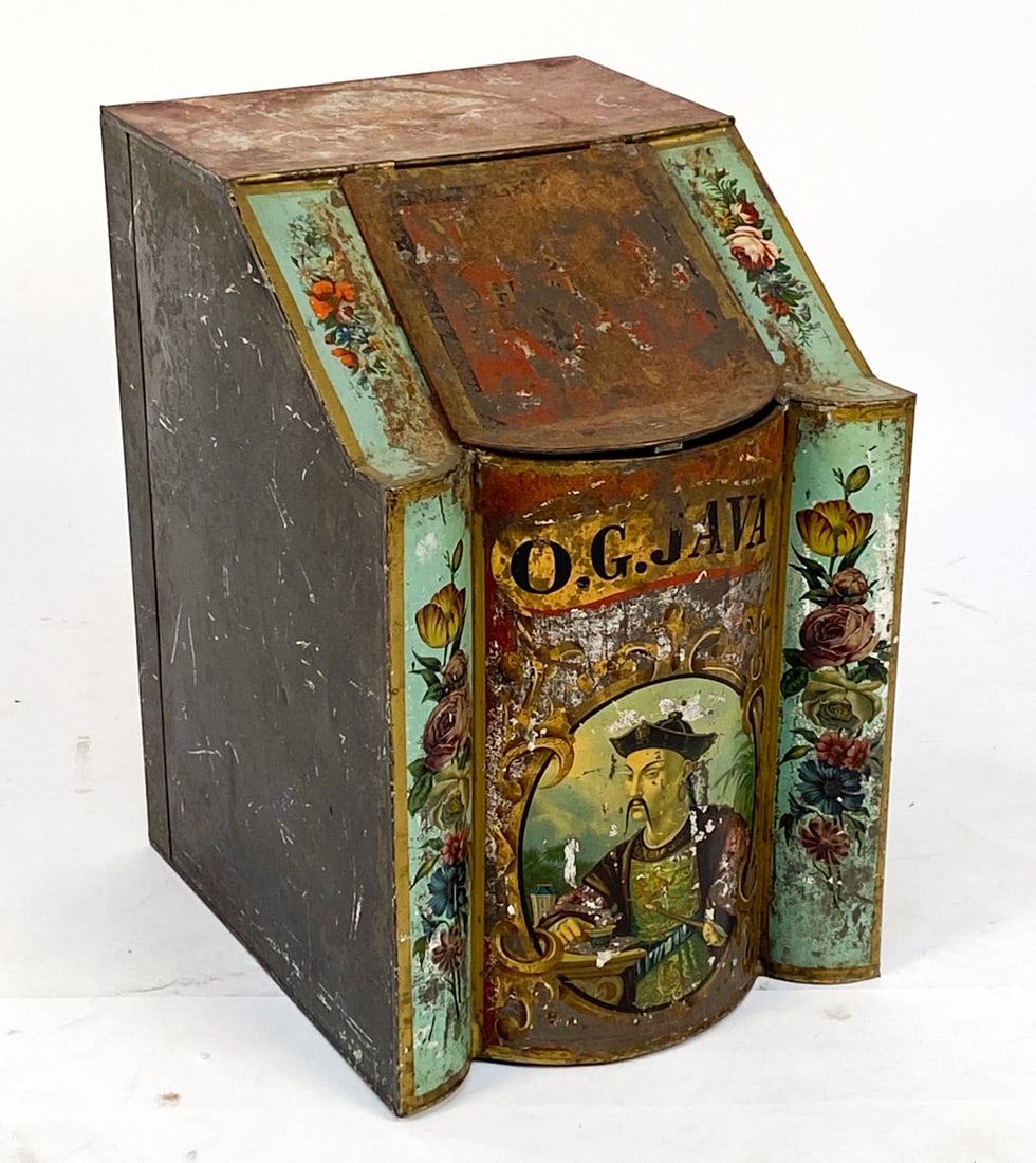 ANTIQUE COUNTRY STORE TOLE TEA BIN (1 of 10)