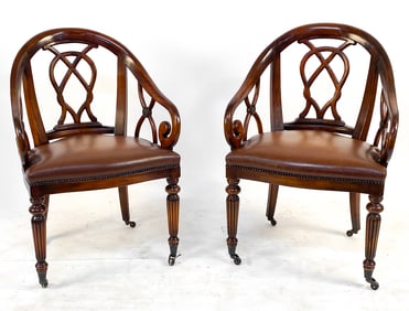 PAIR OF THEODORE ALEXANDER ARMCHAIRS