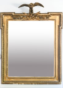 AMERICAN FEDERAL STYLE CARVED & GILT EAGLE MIRROR