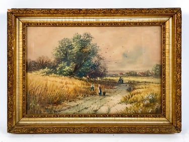 ANTIQUE WATERCOLOR LANDSCAPE