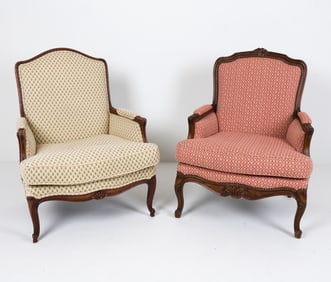 PAIR OF FRENCH STYLE BERGERE CHAIRS