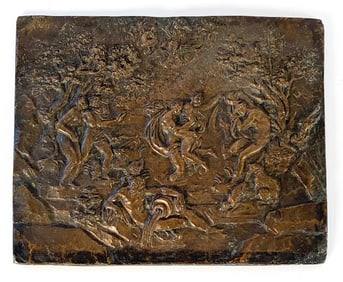 ANTIQUE BRONZE SCULPTURE PLAQUE