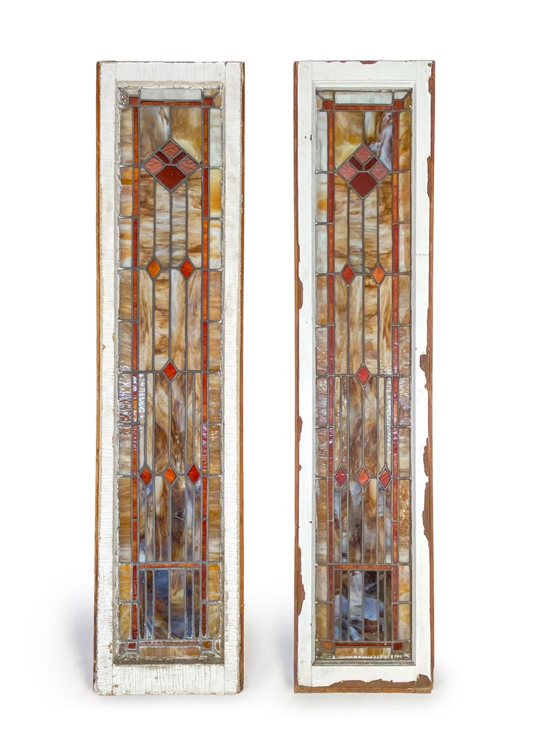 ANTIQUE ARTS & CRAFT STYLE STAINED GLASS WINDOWS (1 of 14)