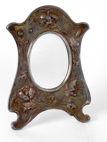 SILVER PLATE ART NOUVEAU TABLE MIRROR