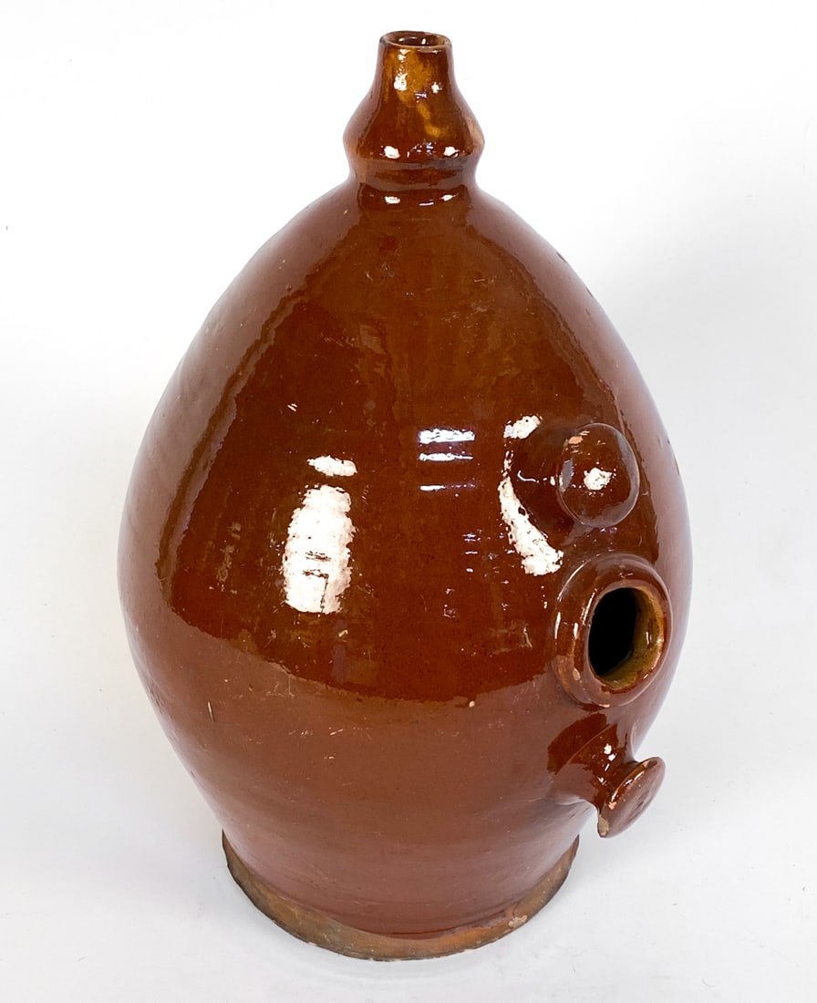 19TH C. FRENCH ANIMAL FEEDING POTTERY JUG (1 of 8)