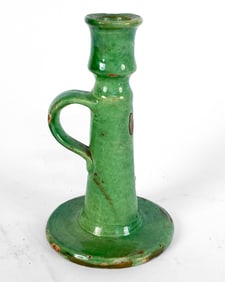 ANTIQUE FRENCH POTTERY CANDLE HOLDER