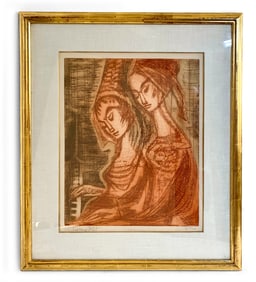 ETINNE RET (1900-1996) WOODCUT ETCHING PRINT