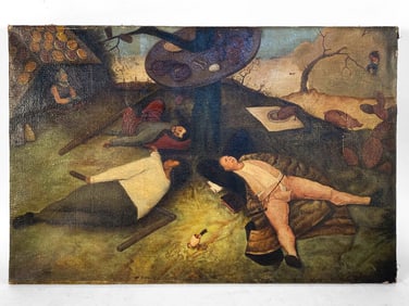 ATTR PIETER BRUGEL 'THE LAND OF COCKAIGNE' O/C