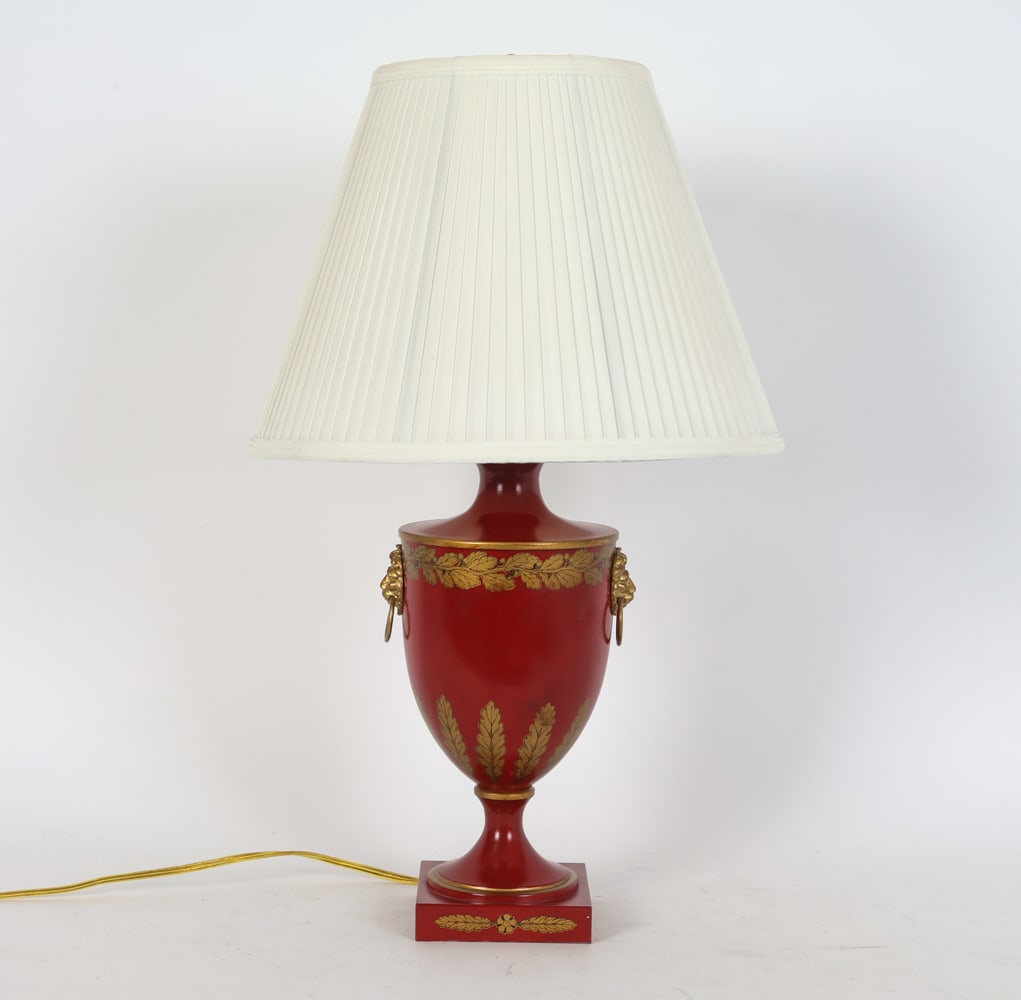 VAUGHAN REGENCY STYLE TOLE URN TABLE LAMP (1 of 12)