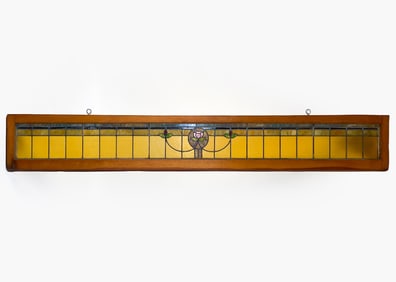 ANTIQUE LEADED STAINED GLASS WINDOW
