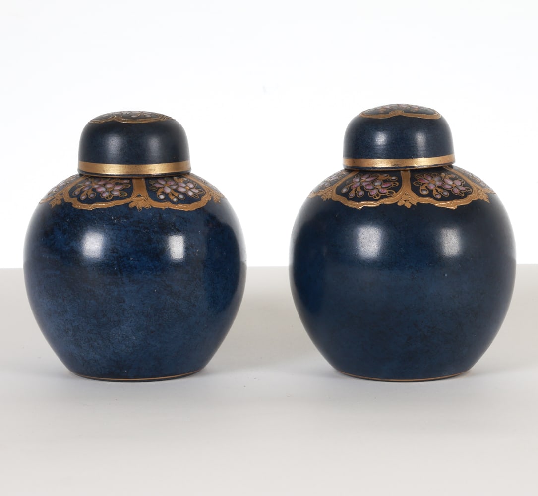 PAIR PORCELAIN GINGER JAR URNS (1 of 8)