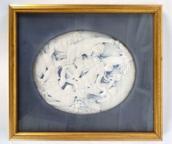 GRECO-ROMAN FRAMED JASPERWARE PORCELAIN RELIEF