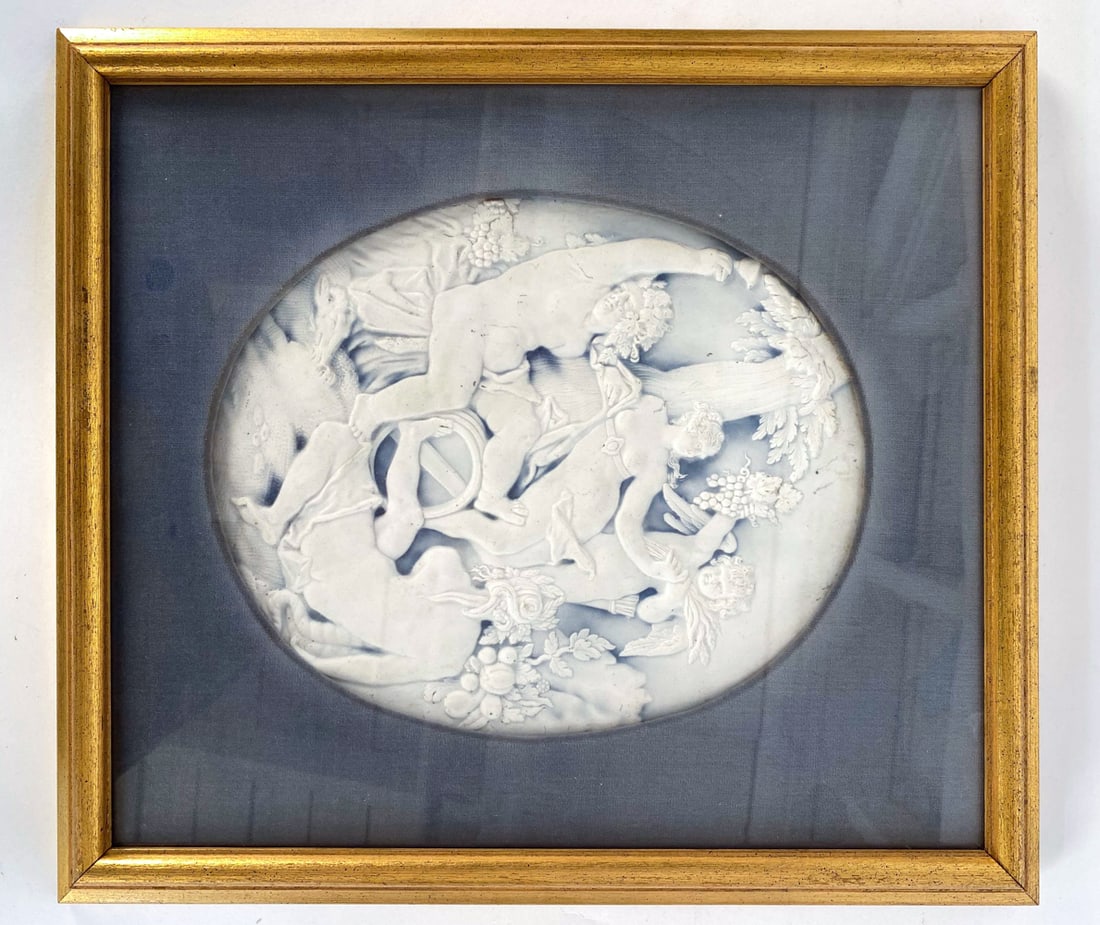 GRECO-ROMAN FRAMED JASPERWARE PORCELAIN RELIEF (1 of 8)