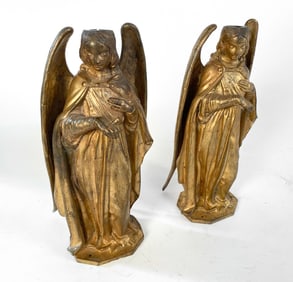 19TH C. CAST BRONZE ANGEL FIGURES