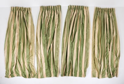 STRIPED GREEN CURTAIN GROUPING