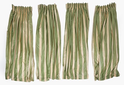 STRIPED GREEN CURTAIN GROUPING