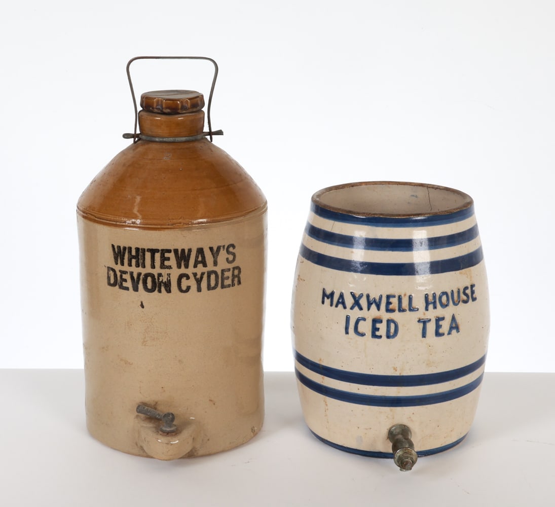 ANTIQUE STONEWARE CIDER & ICED TEA COOLERS (1 of 12)